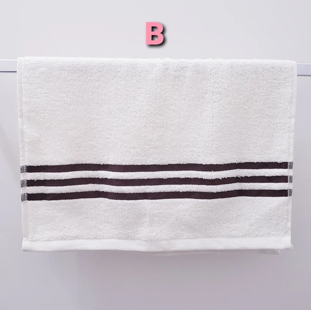 #9126 NEW! Solid w/3 stripes HANG'N'SNAP Hand Towel 🤍Select Plastic snap